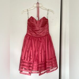 Betsey Johnson Pink Organza Strapless Tutu Corset Prom Dress